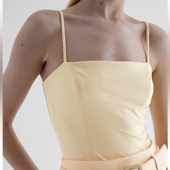 Body Contour Faux Leather Cami Bodysuit size XL - Picture 2 of 5